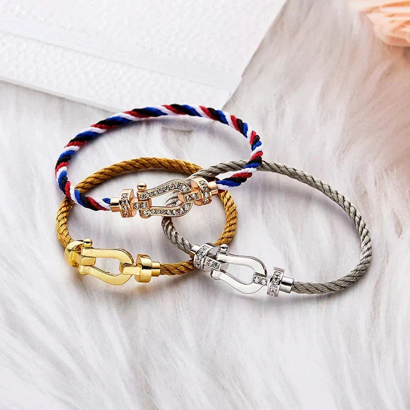 [Super CiCi ]FORCE LARGE HORSESHOE NO DIAMOND BRACELET GOLD