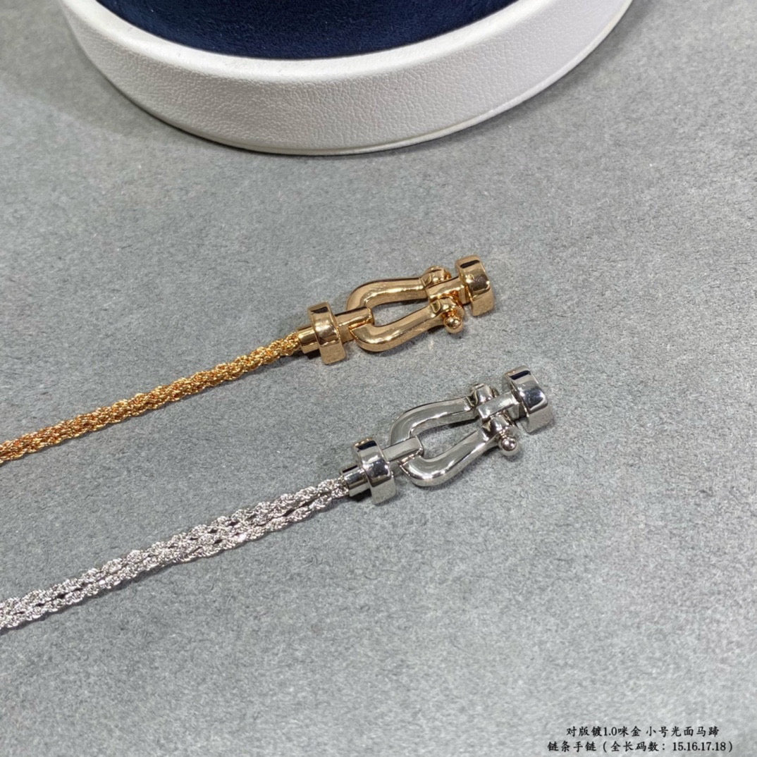 [Super CiCi ]FORCE SMALL HORSESHOE  DIAMOND CHAIN ROPE BRACELET