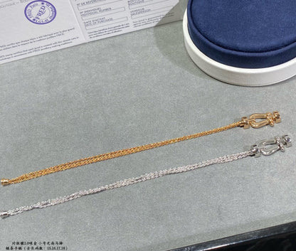 [Super CiCi ]FORCE SMALL HORSESHOE  DIAMOND CHAIN ROPE BRACELET