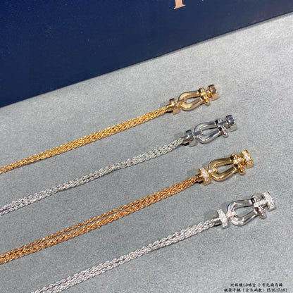 [Super CiCi ]FORCE SMALL HORSESHOE  DIAMOND CHAIN ROPE BRACELET