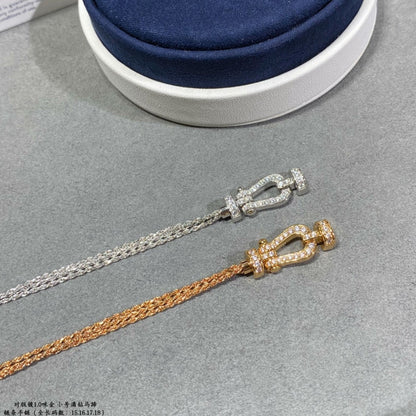 [Super CiCi ]FORCE SMALL HORSESHOE  DIAMOND CHAIN ROPE BRACELET