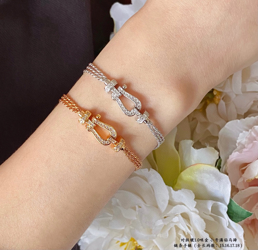 [Super CiCi ]FORCE SMALL HORSESHOE  DIAMOND CHAIN ROPE BRACELET