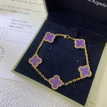 [Super CiCi ] CLOVER 5 MOTIF VIOLET BRACELET COLLECTION