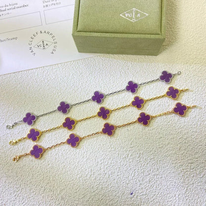 [Super CiCi ] CLOVER 5 MOTIF VIOLET BRACELET COLLECTION