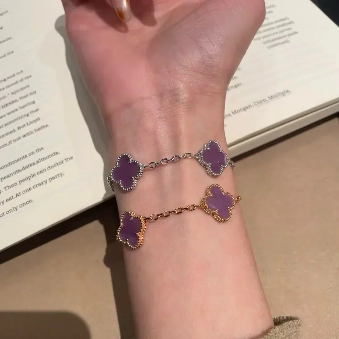 [Super CiCi ] CLOVER 5 MOTIF VIOLET BRACELET COLLECTION