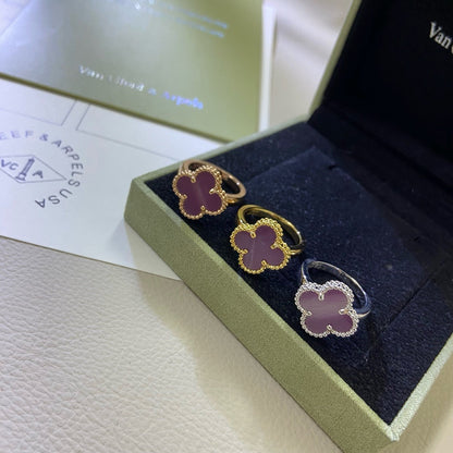 [Super CiCi ]CLOVER  PURPLE VIOLET RING