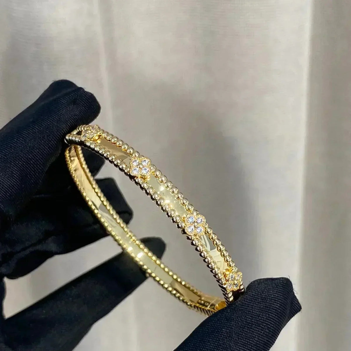 [Super CiCi ]CLOVER BRACELET 4MM DIAMONDS