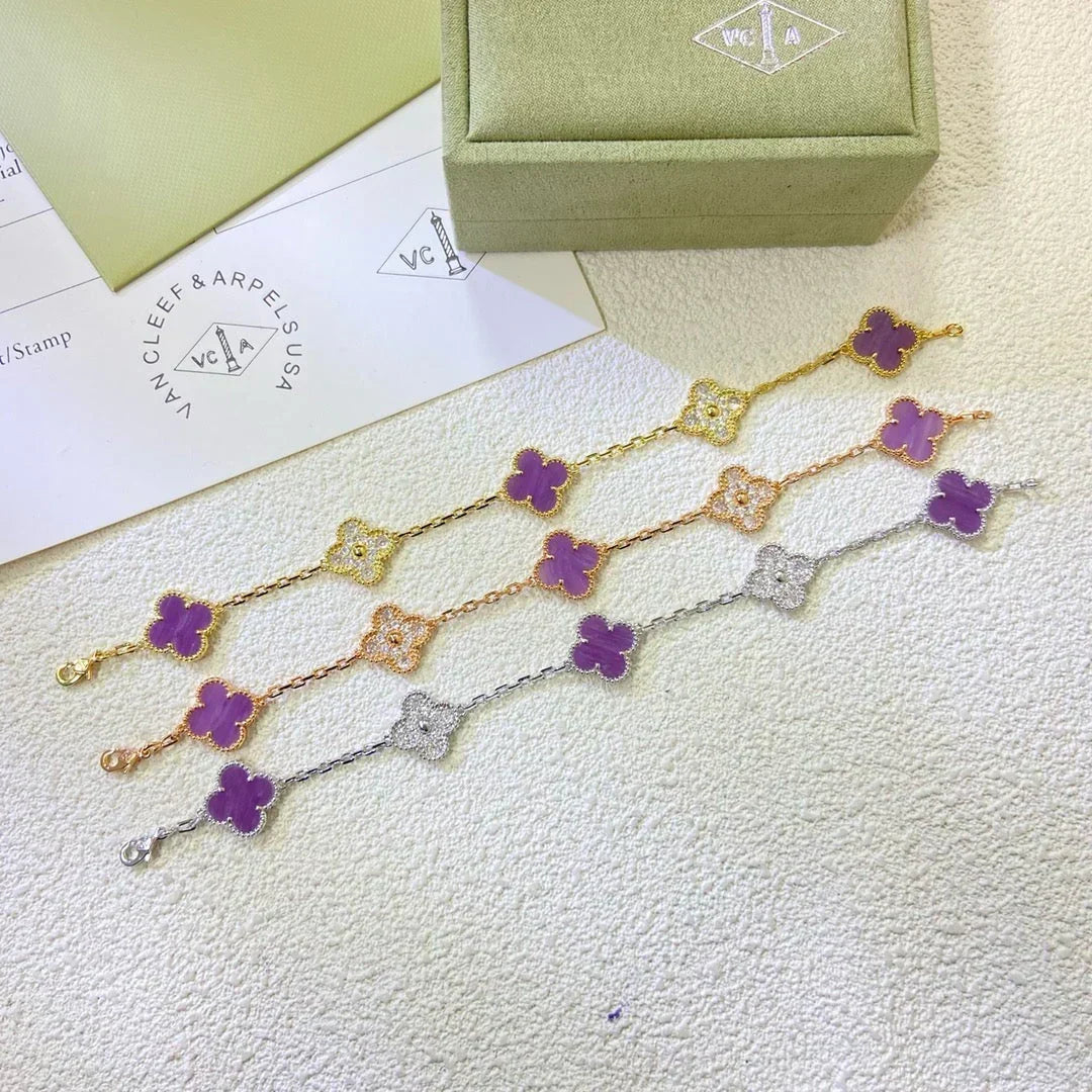 [Super CiCi ] CLOVER 5 MOTIF VIOLET BRACELET COLLECTION