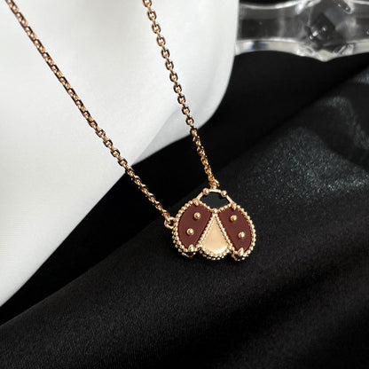 [Super CiCi ]LUCKY  CARNELIANS LADYBUG NECKLACE