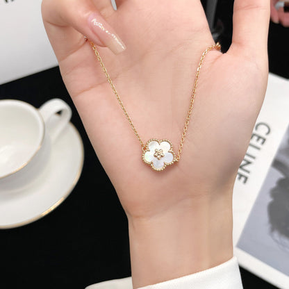 [Super CiCi ]LUCKY WHITE MOP PLUM BLOSSOM  BRACELET
