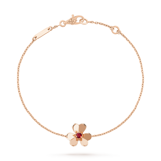 [Super CiCi ]FRIVOLE GOLD FLOWER PINK MALACHITE BRACELET