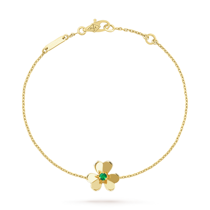 [Super CiCi ]FRIVOLE GOLD FLOWER PINK MALACHITE BRACELET