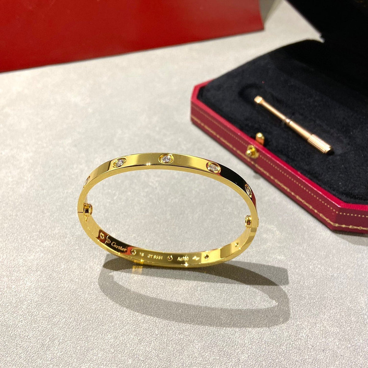 [Super CiCi ]LOVE BRACELET 6.1MM 10 DIAMONDS