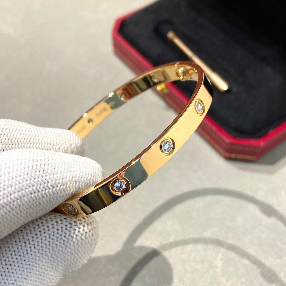 [Super CiCi ]LOVE BRACELET 6.1MM 10 DIAMONDS