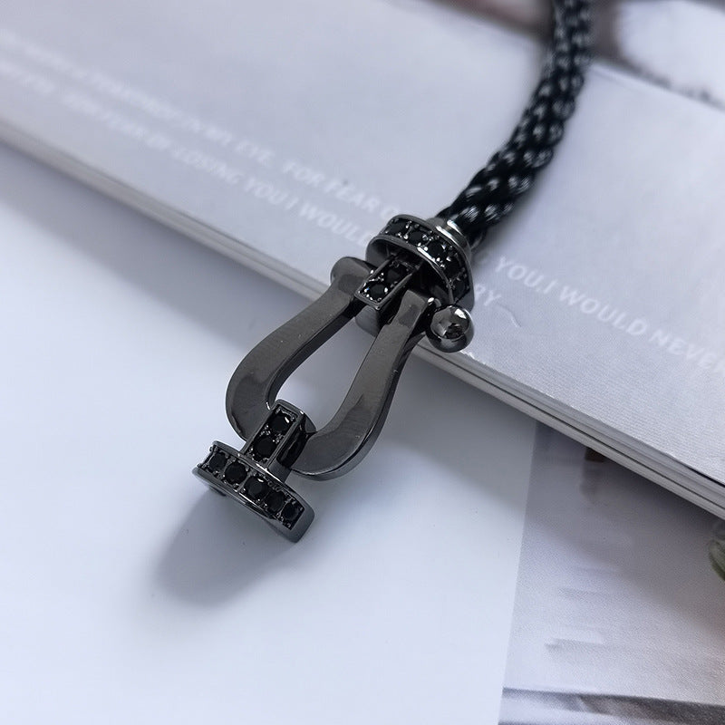 [Super CiCi ]FORCE LARGE SERIES HORSESHOE BLACK SAMURAI BRACELET