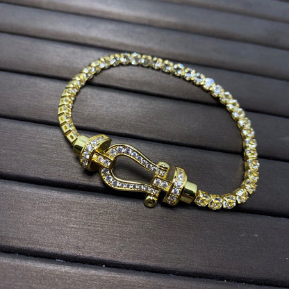 [Super CiCi ]FORCE  HORSESHOE  DIAMOND TENNIS BRACELET