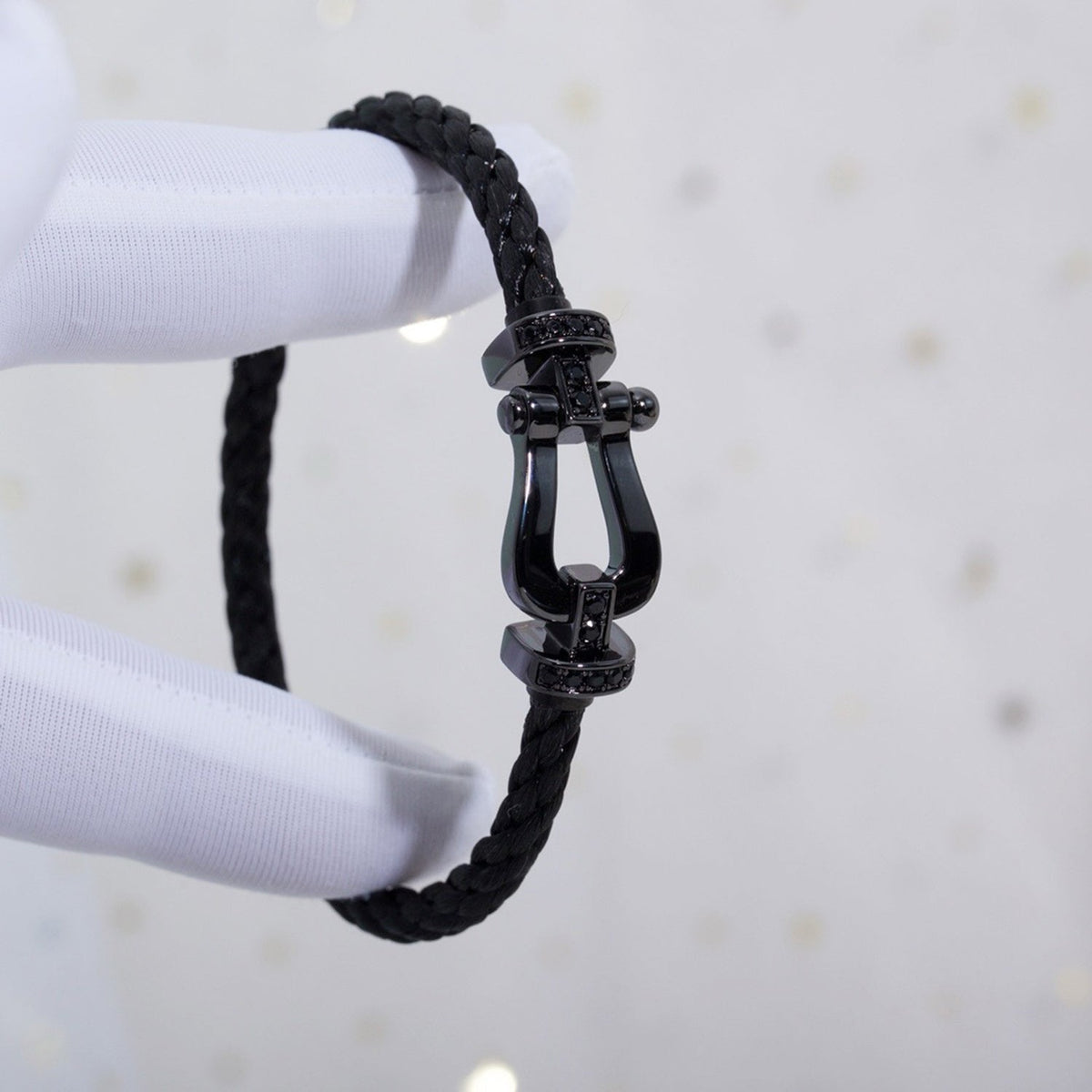 [Super CiCi ]FORCE LARGE SERIES HORSESHOE BLACK SAMURAI BRACELET