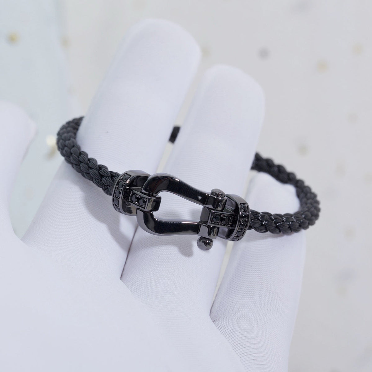 [Super CiCi ]FORCE LARGE SERIES HORSESHOE BLACK SAMURAI BRACELET