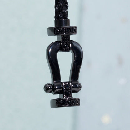 [Super CiCi ]FORCE LARGE SERIES HORSESHOE BLACK SAMURAI BRACELET