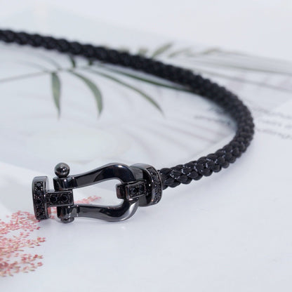 [Super CiCi ]FORCE LARGE SERIES HORSESHOE BLACK SAMURAI BRACELET
