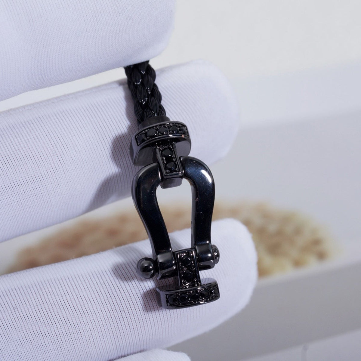 [Super CiCi ]FORCE LARGE SERIES HORSESHOE BLACK SAMURAI BRACELET