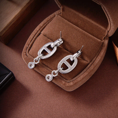 [Super CiCi ]HM CHAINE DIAMOND EARRINGS