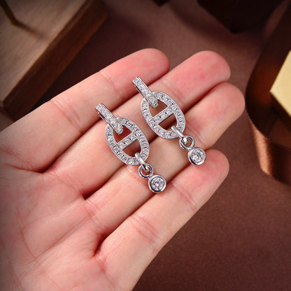 [Super CiCi ]HM CHAINE DIAMOND EARRINGS