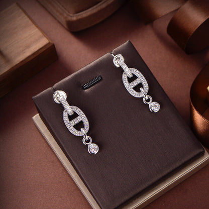 [Super CiCi ]HM CHAINE DIAMOND EARRINGS