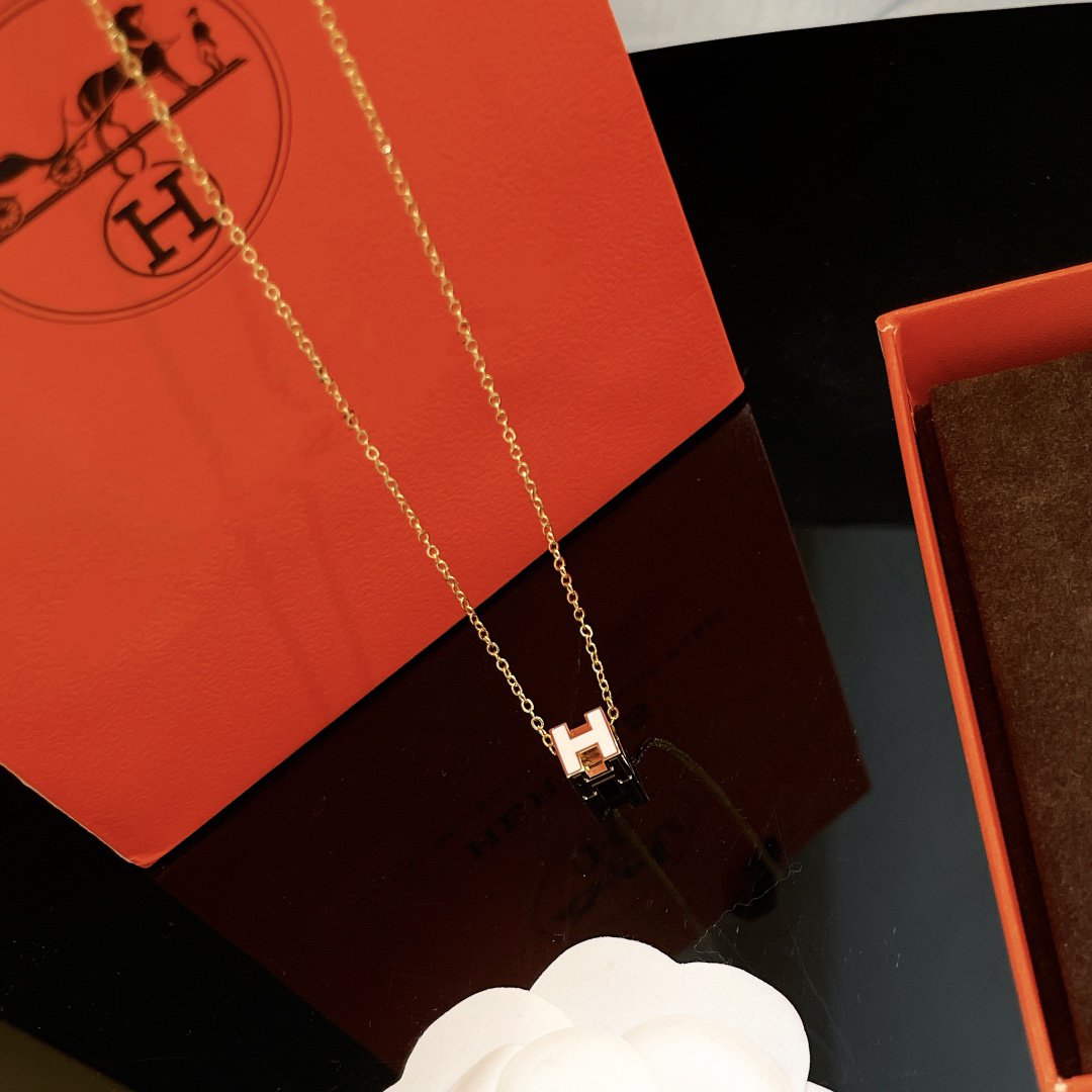 [Super CiCi ]H WHITE SQUARE GOLD NECKLACE