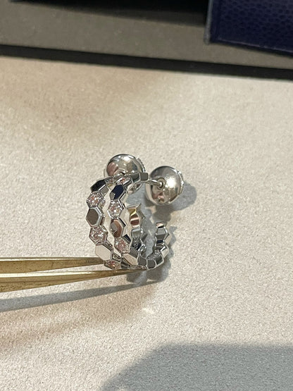 [Super CiCi ]Hollow Design Four-Leaf Clover Flower Shape Earrings