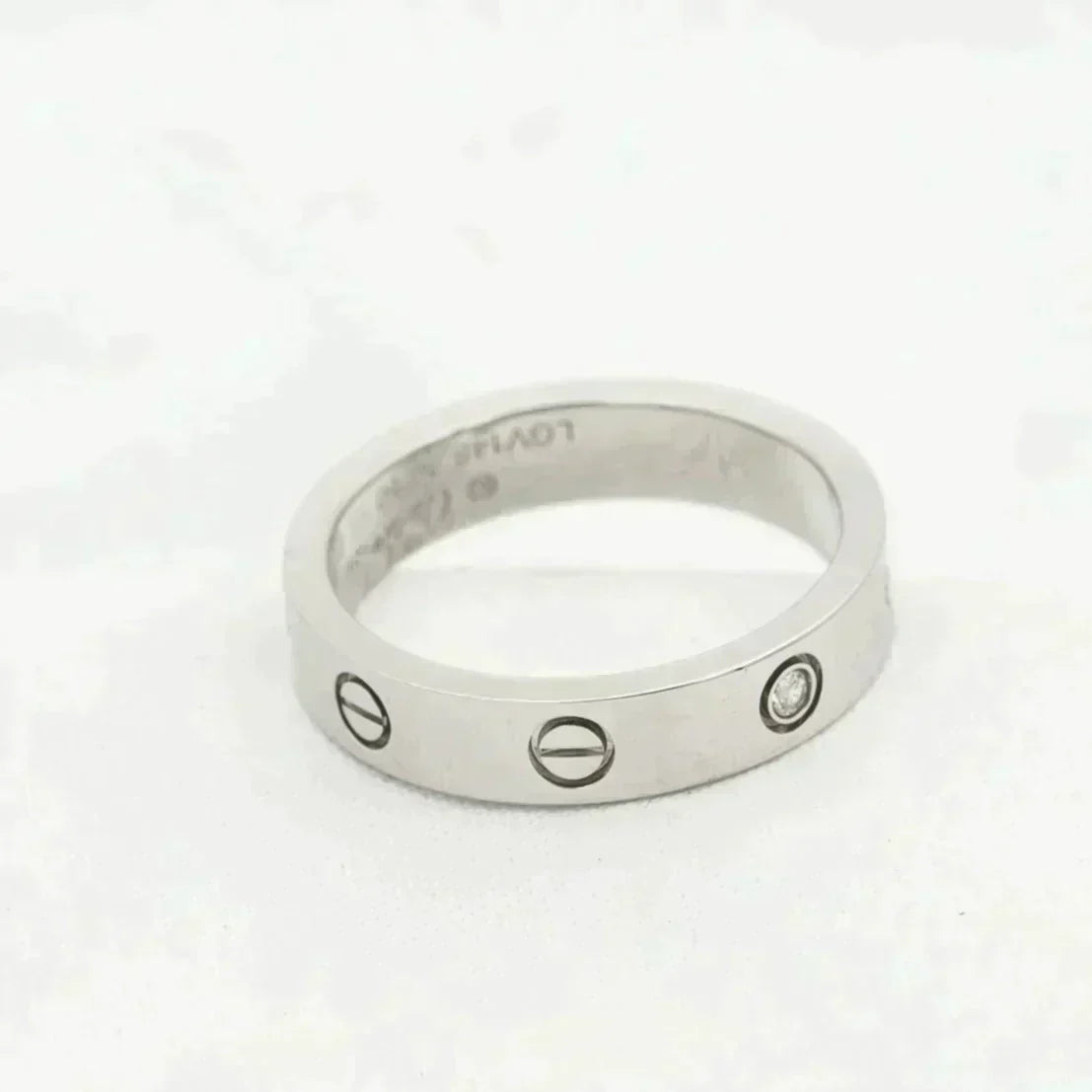 [Super CiCi ]LOVE RING 4MM 1 DIAMOND SILVER