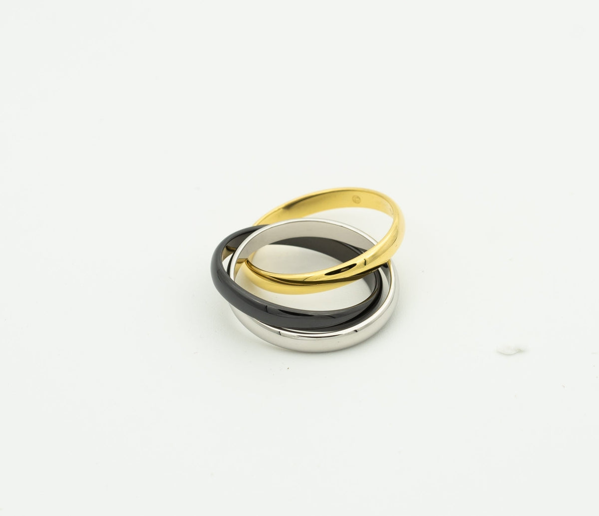 [Super CiCi ]TRINITY RING BLACK GOLD SILVER