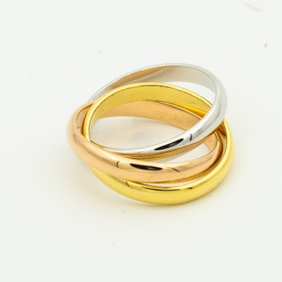 [Super CiCi ]TRINITY RING GOLD PINK GOLD SILVER