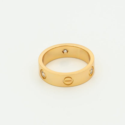 [Super CiCi ]LOVE RING 5.5MM 3 DIAMONDS PINK GOLD