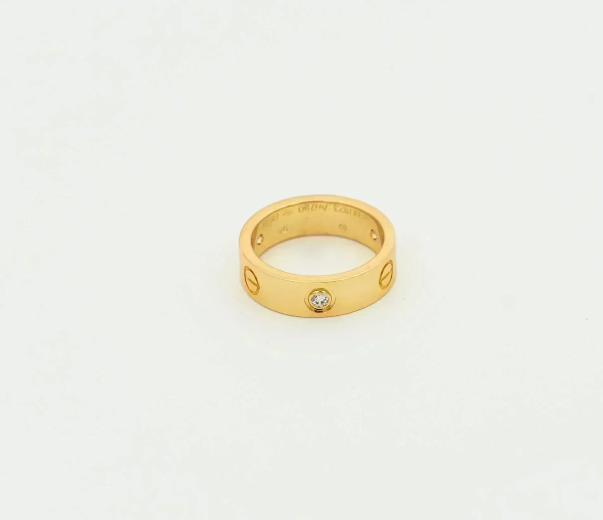 [Super CiCi ]LOVE RING 5.5MM 3 DIAMONDS GOLD