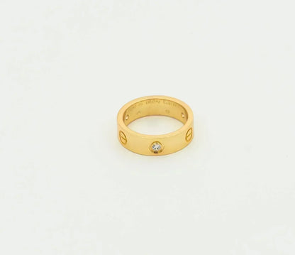 [Super CiCi ]LOVE RING 5.5MM 3 DIAMONDS GOLD