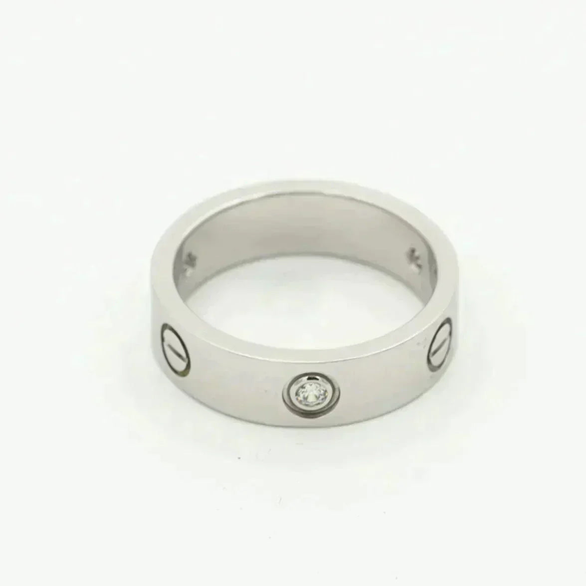 [Super CiCi ]LOVE RING 5.5MM 3 DIAMONDS SILVER