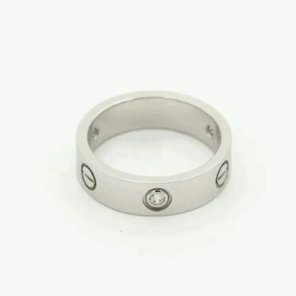[Super CiCi ]LOVE RING 5.5MM 3 DIAMONDS SILVER
