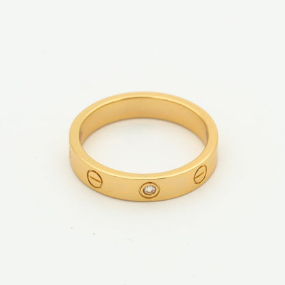 [Super CiCi ]LOVE RING 4MM 1 DIAMOND PINK GOLD