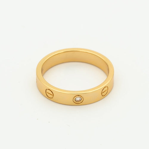 [Super CiCi ]LOVE RING 4MM 1 DIAMOND PINK GOLD