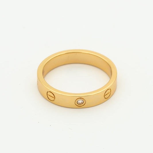 [Super CiCi ]LOVE RING 4MM 1 DIAMOND PINK GOLD