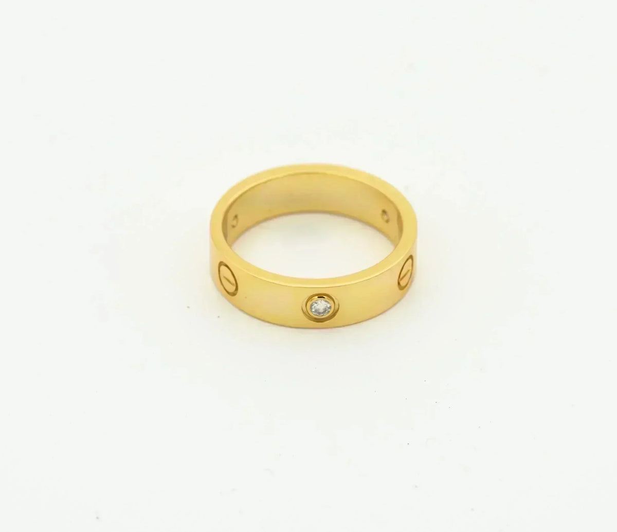 [Super CiCi ]LOVE RING 4MM 1 DIAMOND GOLD