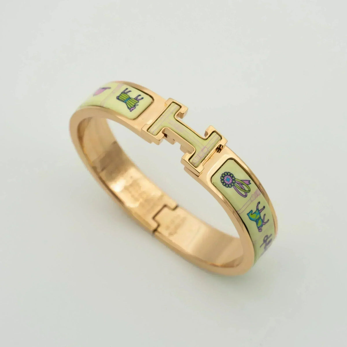 [Super CiCi ]H PINK GOLD BRACELET CREAM CERAMIC