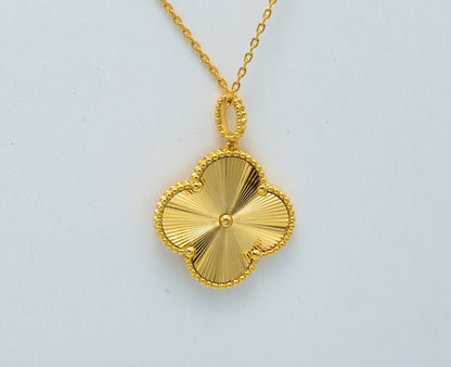 [Super CiCi ]CLOVER 25MM PEDANT NECKLACE GOLD