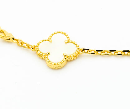[Super CiCi ]CLOVER BRACELET 5 MOTIFS ONYX MOP