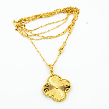 [Super CiCi ]CLOVER 25MM PEDANT NECKLACE GOLD
