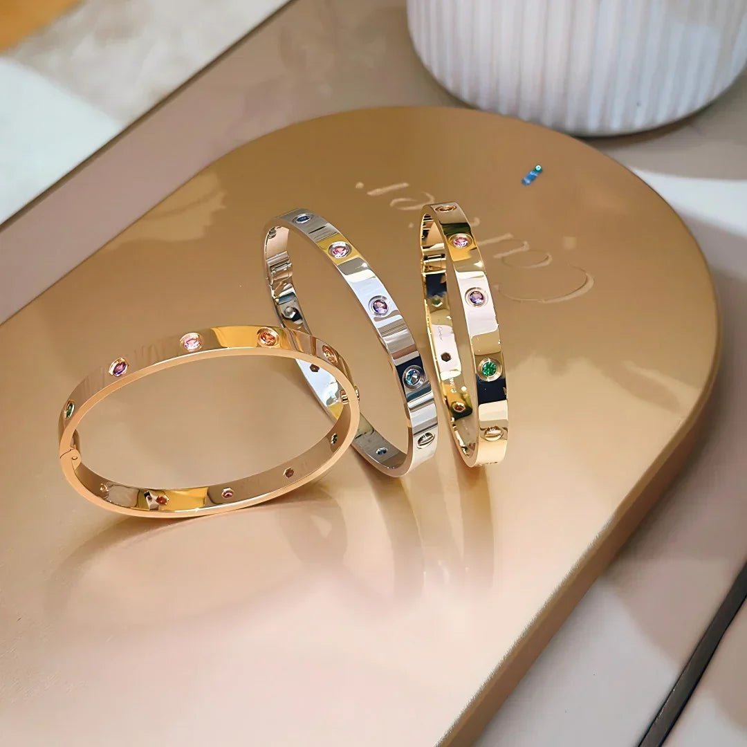 [Super CiCi]CLASSIC 6.1MM LOVE BRACELET 10-DIAMOND MULTICOLOR