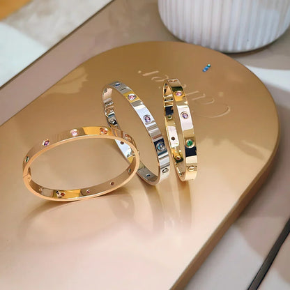 [Super CiCi]CLASSIC 6.1MM LOVE BRACELET 10-DIAMOND MULTICOLOR