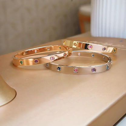 [Super CiCi]CLASSIC 6.1MM LOVE BRACELET 10-DIAMOND MULTICOLOR