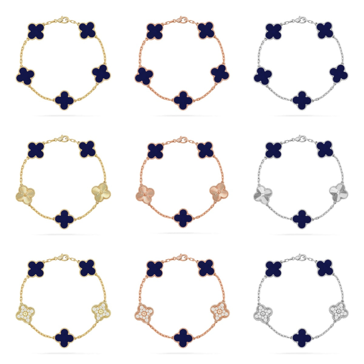 [Super CiCi ]CLOVER 5 MOTIF LAPIS LAZULI BRACELET COLLECTION